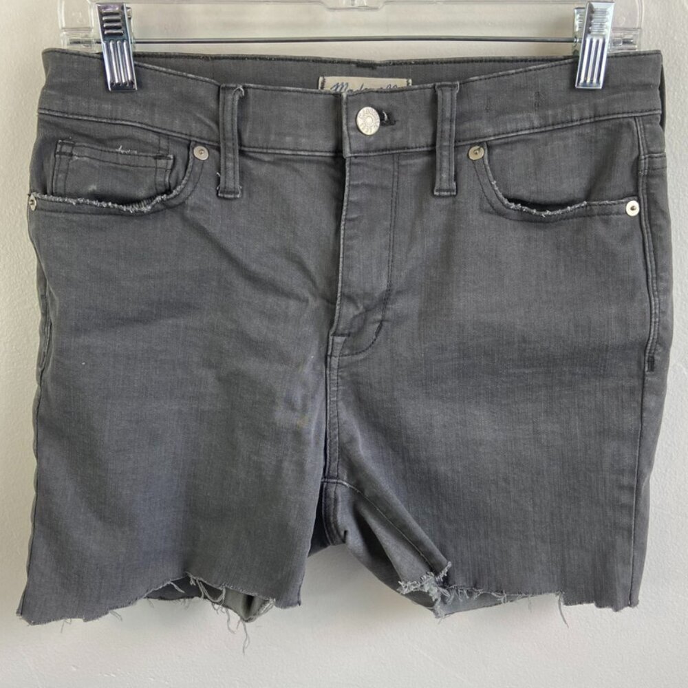 Madewell Gray Hand Cut High Riser Denim Shorts